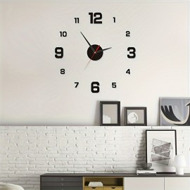 Simple Large Luminous Mute Clock Three-Dimensional Digital Wall Clock For Living Room Bedroom Digital Wall Sticker Clock