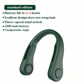 New Mini Neck Fan Portable Bladeless Hanging Neck Rechargeable Air Cooler 3 Speed Mini Summer Sports Fans, Cool Portable Fan, School Supplies, Perfect Gift For Birthday/Christmas, For Fishing/Camping/Travel