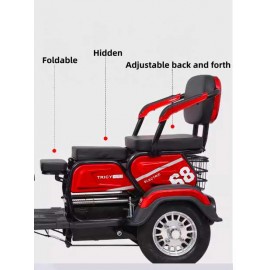 New Electric Tricycle For Household Use, Small Elderly Electric Scooter, Elderly Commuting Car, Women Picking Up And Dropping Off Children Electric Tricycle
