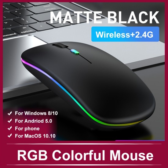 Rechargeable Wireless Mouse Computer Mouse Ergonomic Usb Mouse Silent Mouse With Backlight RGB Mice For Laptop PC