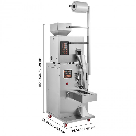 Automatic Particle Packaging Machine, 0.002-0.22lbs/1-100g, Multi-Function Weighing Packing Machine, Filling Sealling Mchine for Tea Seeds Grains Flour Beans Glitter