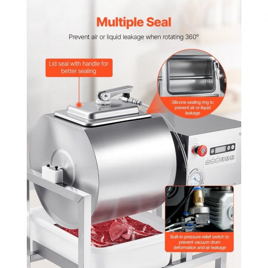 Vacuum Meat Tumbler Marinator Machine 40L for Chicken Steak Commercial