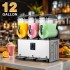 8/12 Gallon Commercial Slushy Machine, Tanks 4 Gallon Each Stainless Steel Frozen Drink Maker with Digital Control, Fast Cooling Food-Grade Slush Machine for Restaurant Bar Party Commercial & Home Use