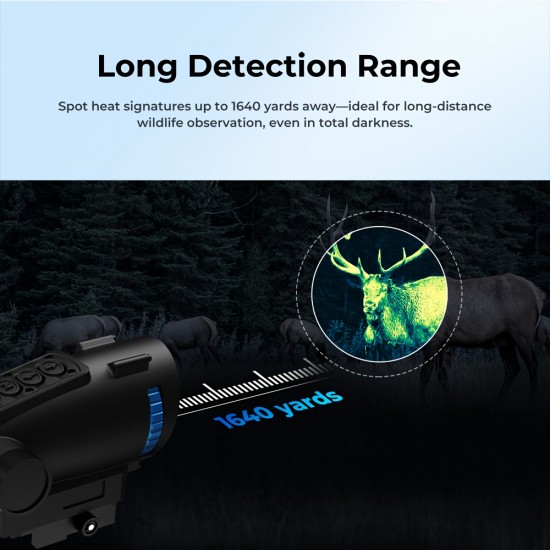 Hot Single Eye High-resolution 384X288 55Hz Night Vision Thermal Imaging Sight, 6-color Display with 64G Storage Card, Magnification And 8-hour Battery Life, Hunting, Outdoor Camping, Supports Photos And Videos
