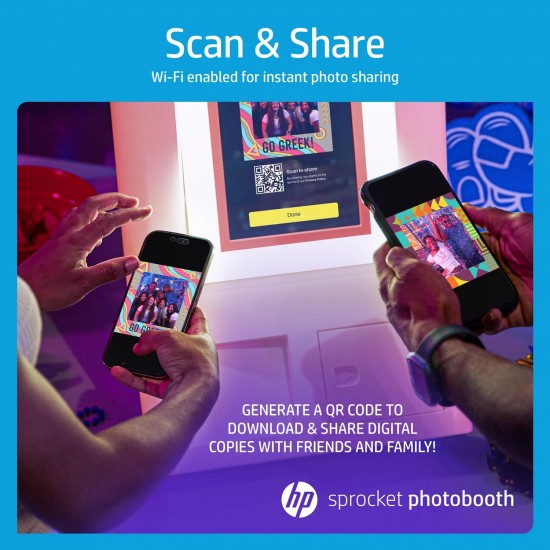 Sprocket Photo Booth Instant Printer Kit, 100 Zink Paper, 15pcs Hollywood Props